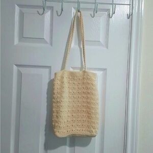 Kathie Lee collection crochet cream colored purse
